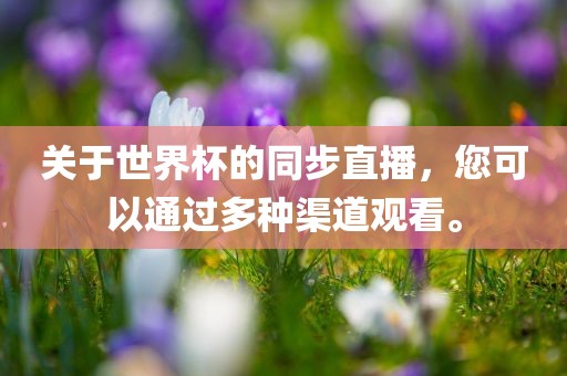 关于世界杯的同步直播，您可以通过多种渠道观看。漯河市盈旭机械设备有限公司
