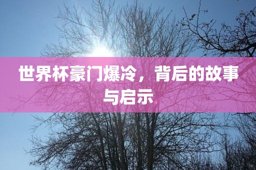 世界杯豪门爆冷，背后的故事与启示漯河市盈旭机械设备有限公司
