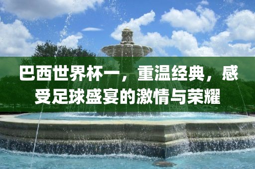 巴西世界杯一，重温经典，感受足球盛宴的激情与荣耀