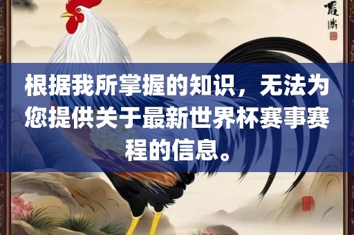 根据我所掌握的知识，无法为您提供关于最新世界杯赛事赛程的信息。