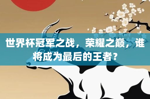 世界杯冠军之战，荣耀之巅，谁将成为最后的王者？
