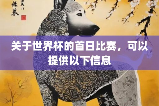 关漯河市盈旭机械设备有限公司于世界杯的首日比赛，可以提供以下信息