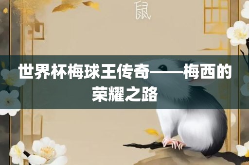 世界杯梅球王传奇——梅西的荣耀之路漯河市盈旭机械设备有限公司