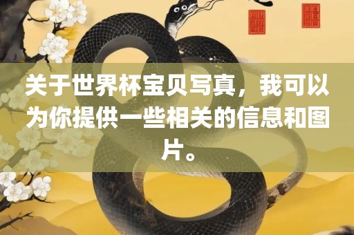 关于世界杯宝贝写真，我可以为你提供一些相关的信息和图片。漯河市盈旭机械设备有限公司